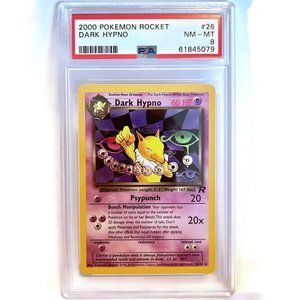 PSA 8 Dark Hypno NM - MT 26 Team Rocket Unlimited Non Holo Rare Pokémon 61845079